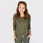 Olive Small Ribbed Women's Matching Set