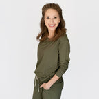 Olive Small Ribbed Women's Matching Set