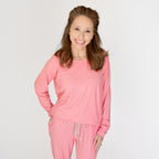 Peony Pink Small Ribbed Women's Matching Set