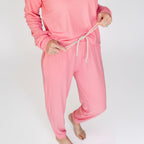 Peony Pink Small Ribbed Women's Matching Set