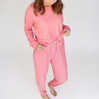 Peony Pink Small Ribbed Women's Matching Set