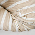 Tan Wide Stripe Small Ribbed Two-Piece Set