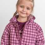 Deep Plum Gingham Puffer Jacket