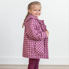 Deep Plum Gingham Puffer Jacket