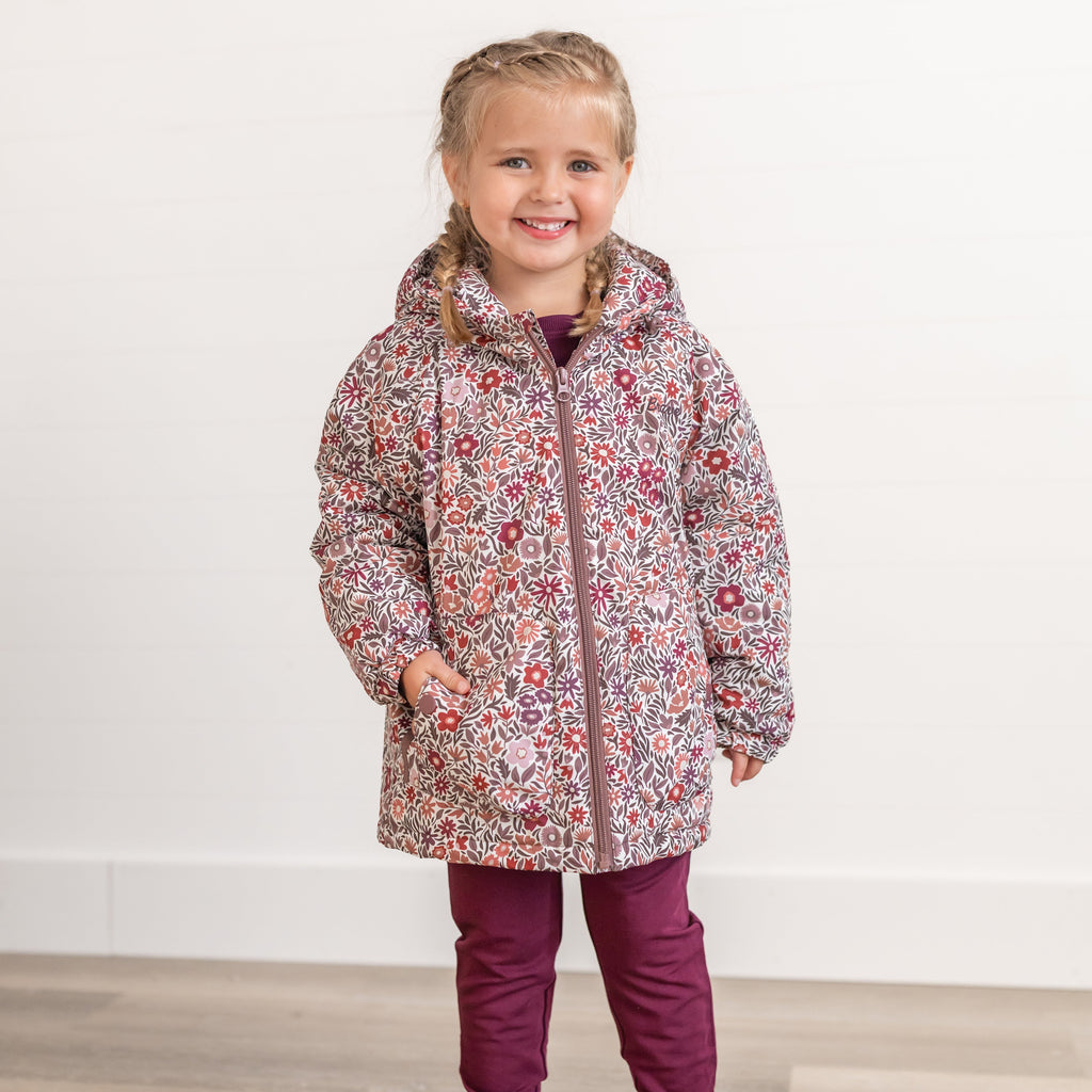 Fall Blooms Puffer Jacket