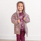 Deep Plum Floral Bamboo French Terry Pullover & Jogger Set