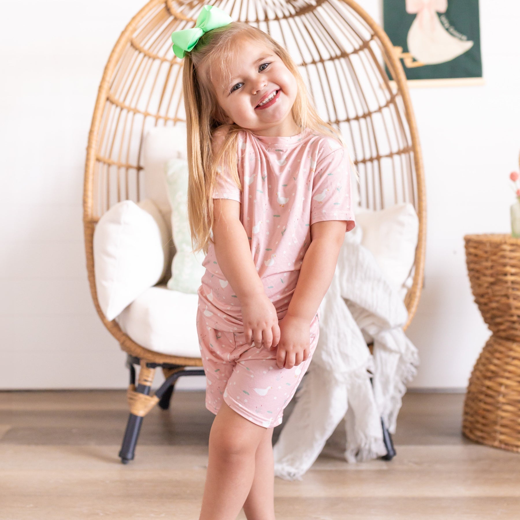 Ducks & Daisies Shorts Two-Piece Set