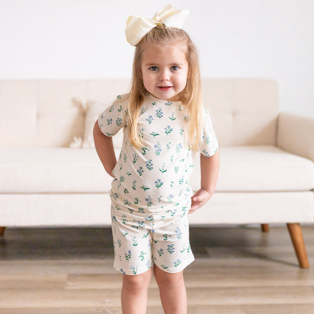 Morning Meadow Small Ribbed Shorts Two-Piece Set