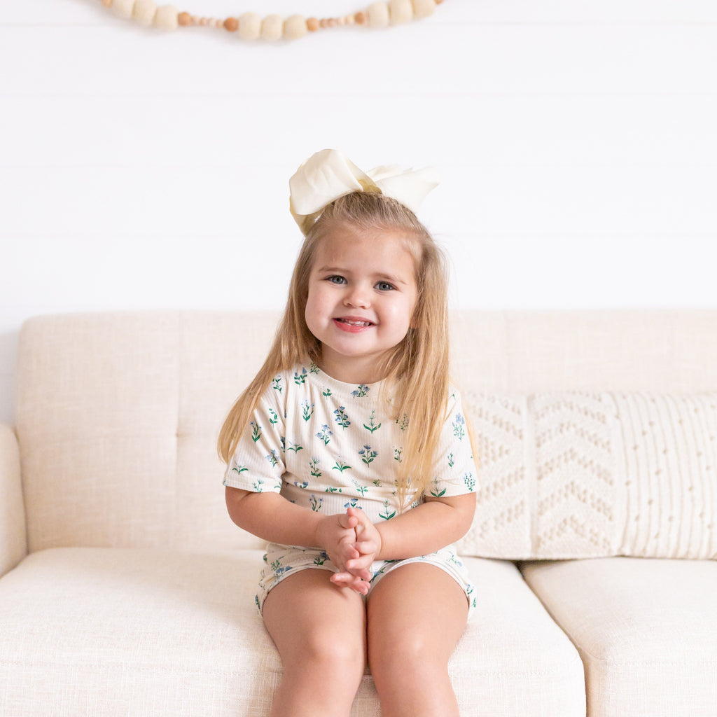 Morning Meadow Small Ribbed Shorts Two-Piece Set