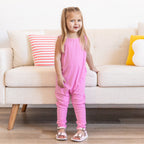 Bubblegum Pink Small Ribbed Harem Romper