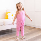 Bubblegum Pink Small Ribbed Harem Romper