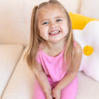 Bubblegum Pink Small Ribbed Harem Romper