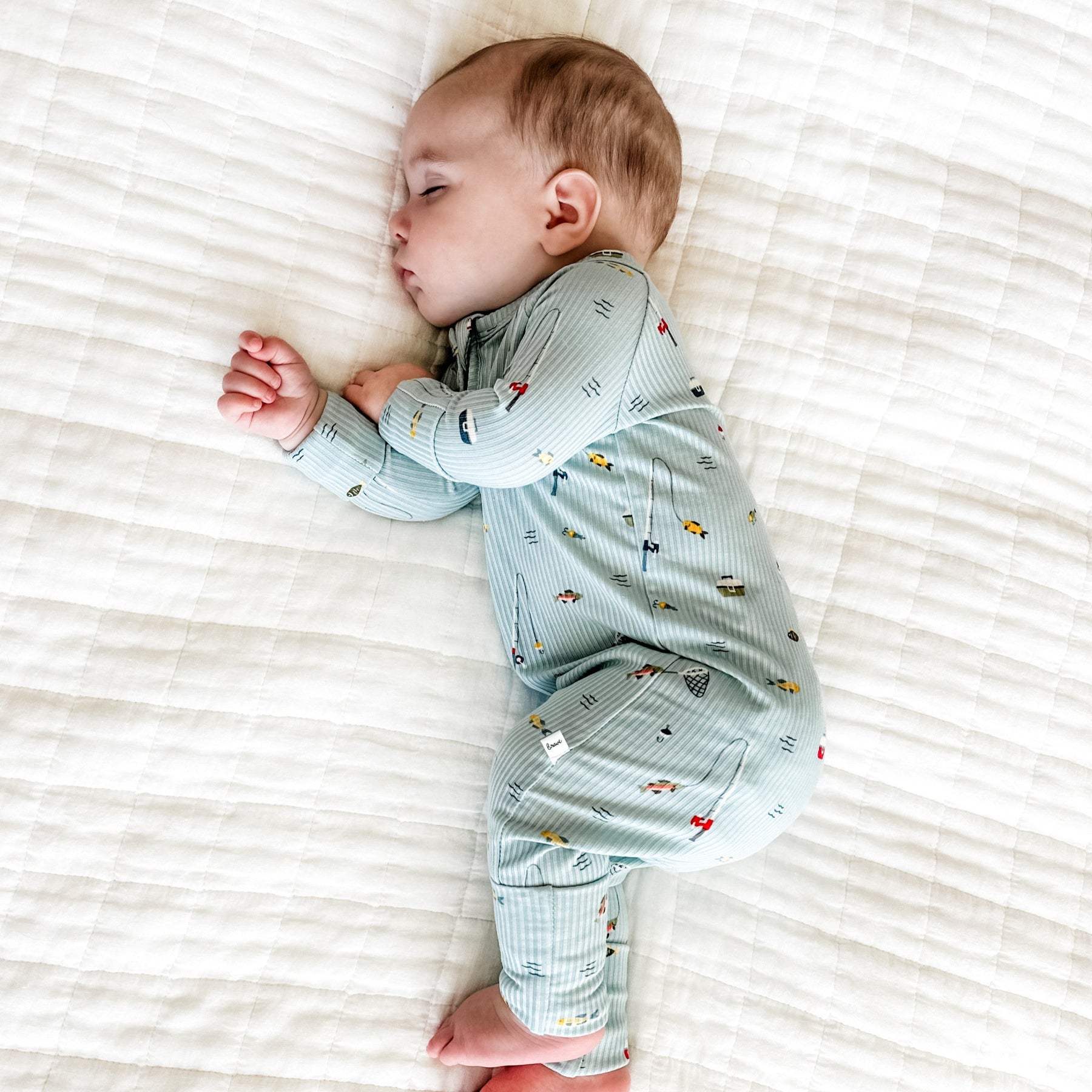 Gone Fishing Small Ribbed Zip Romper