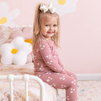 Mauve Blooms Small Ribbed Two-Piece Set