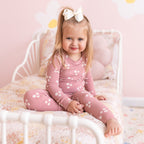 Mauve Blooms Small Ribbed Two-Piece Set