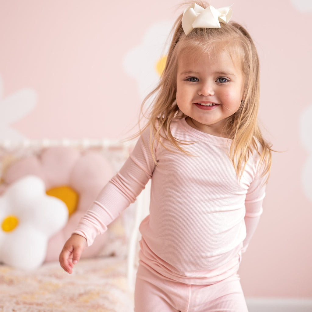 Ballet Pink Small Ribbed Two-Piece Set