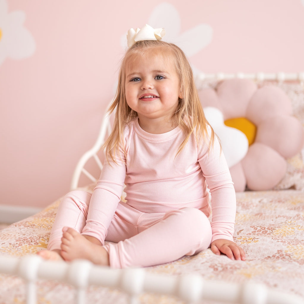 Ballet Pink Small Ribbed Two-Piece Set