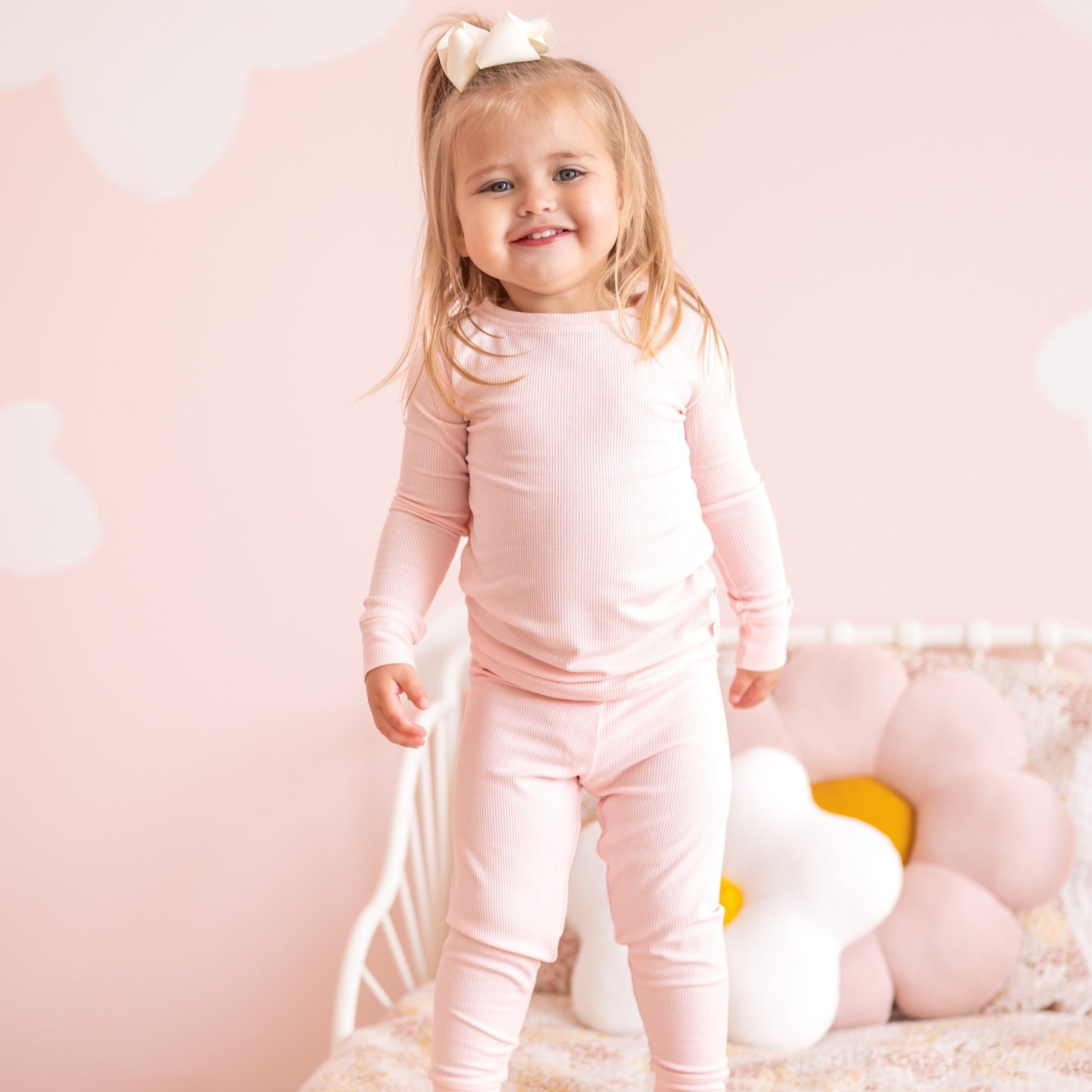Ballet Pink Small Ribbed Two-Piece Set