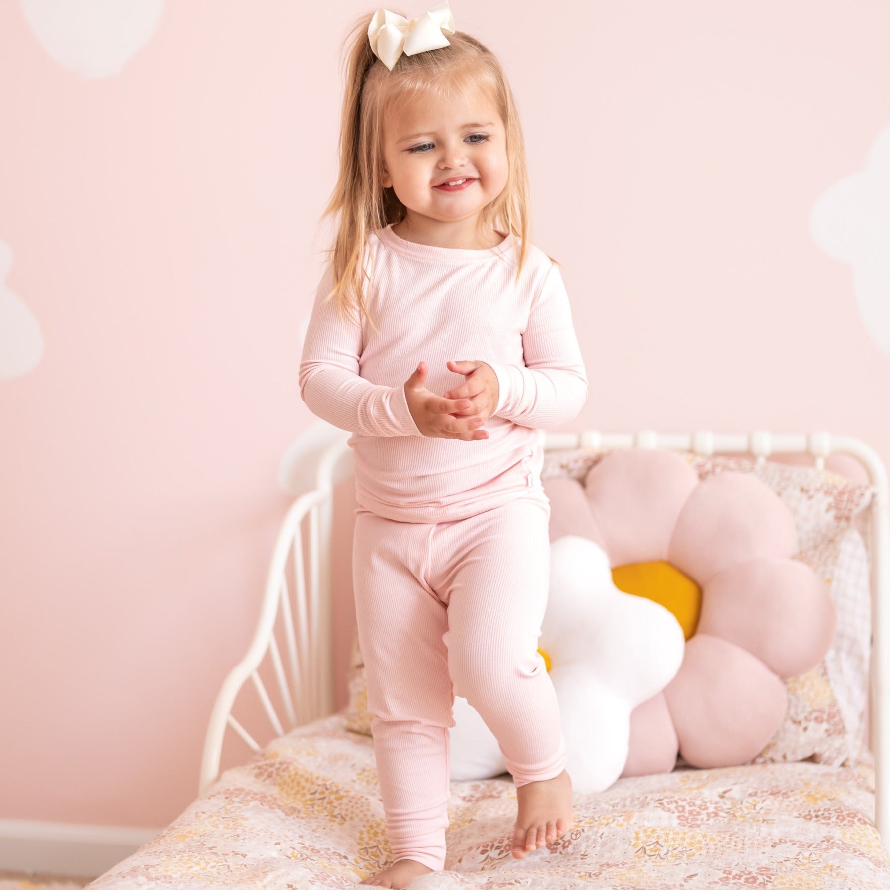 Ballet Pink Small Ribbed Two-Piece Set