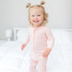 Ballet Pink Small Ribbed Zip Romper