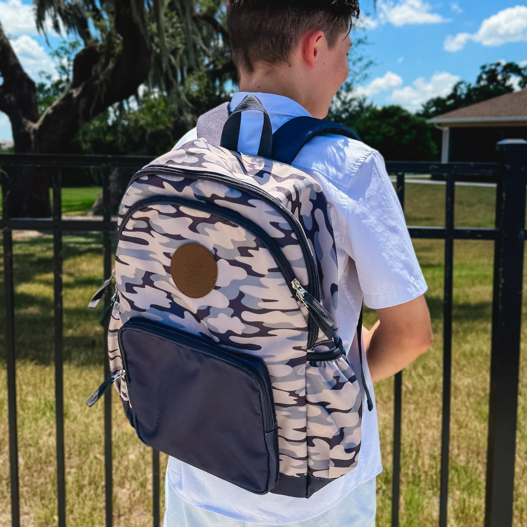 Camo Color Block Large Backpack