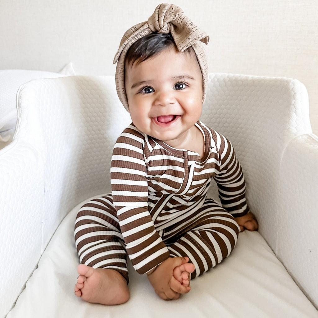 Pinecone Big Stripe Small Ribbed Zip Romper