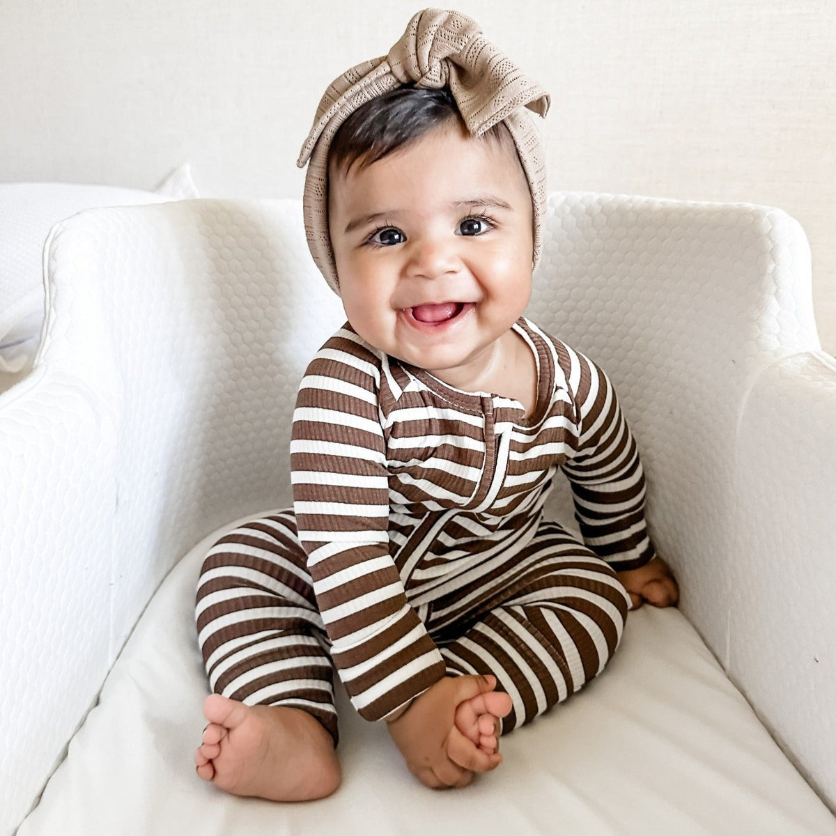 Pinecone Big Stripe Small Ribbed Zip Romper