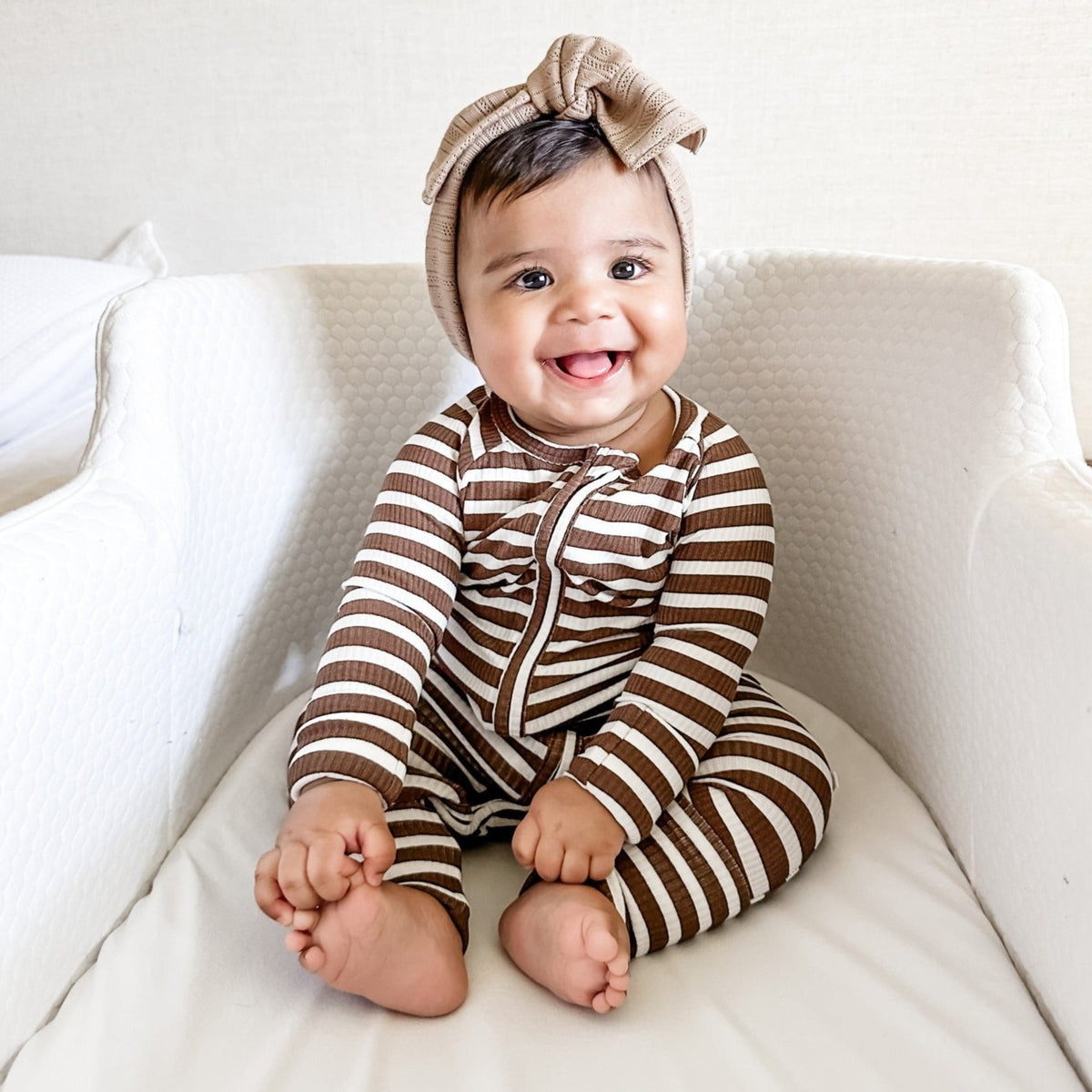 Pinecone Big Stripe Small Ribbed Zip Romper