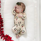 Christmas Wreaths Small Ribbed Zip Romper