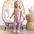 Mauve Small Ribbed Harem Romper