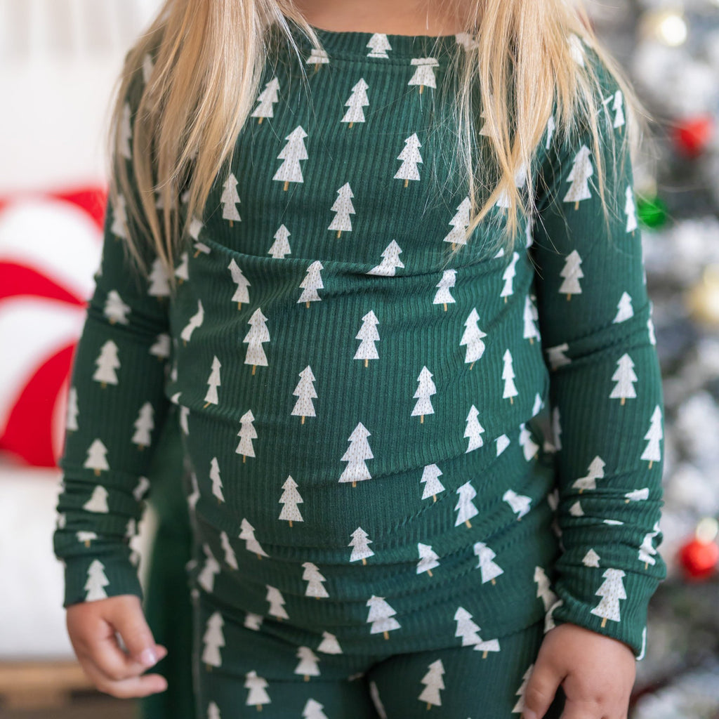 Christmas Trees Small Ribbed Two-Piece Set