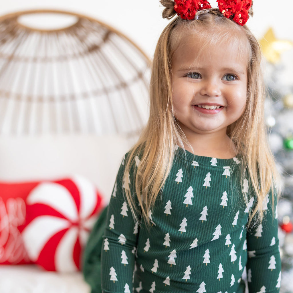 Christmas Trees Small Ribbed Two-Piece Set