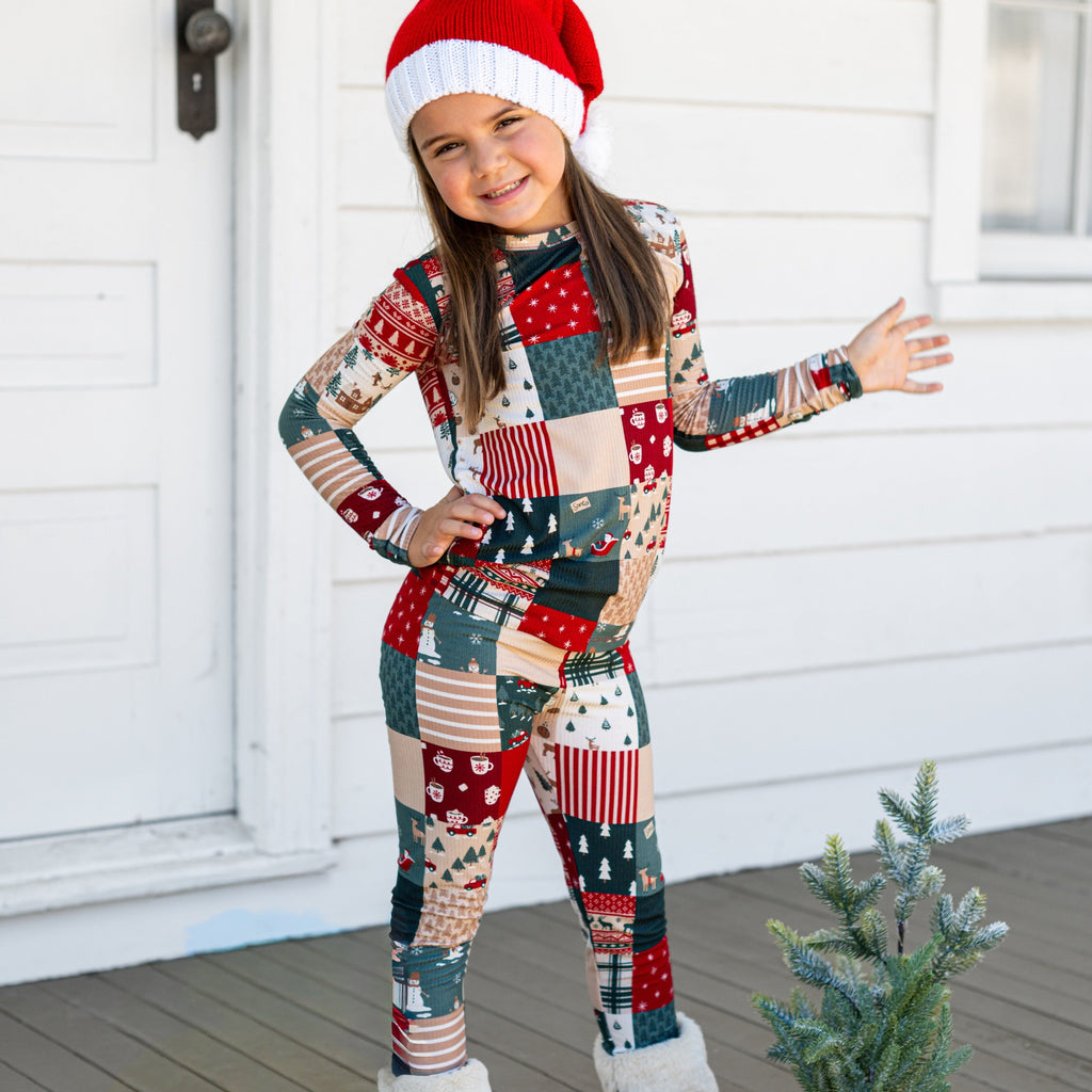 Patchwork Small Ribbed Two-Piece Set