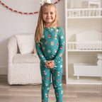Sugar Cookies Frosted Teal Small Ribbed Two-Piece Set
