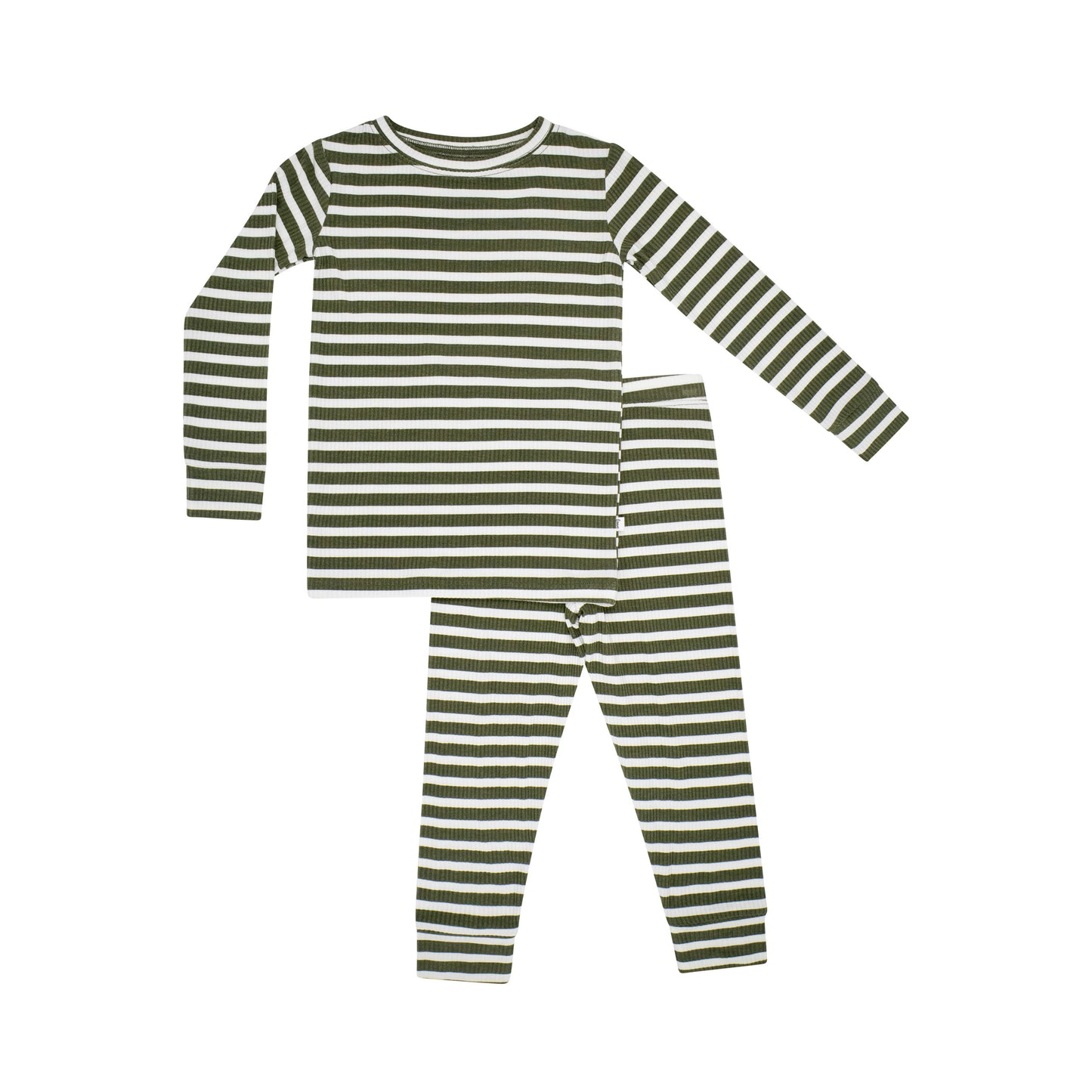 Pine Green Big Stripe Two-Piece Set