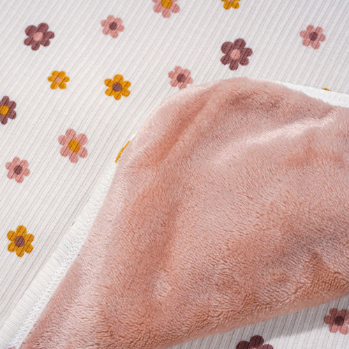 Pink Daisies Small Ribbed Adult Blanket