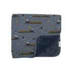 Christmas Trains Small Ribbed Youth Blanket