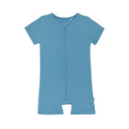 Poolside Blue Small Ribbed Summer Zip Romper