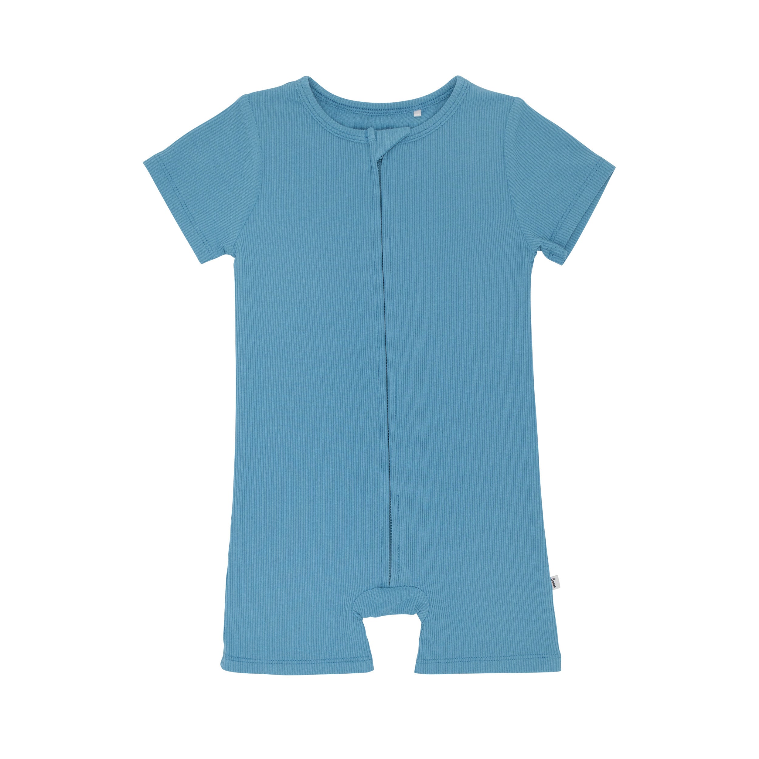 Poolside Blue Small Ribbed Summer Zip Romper