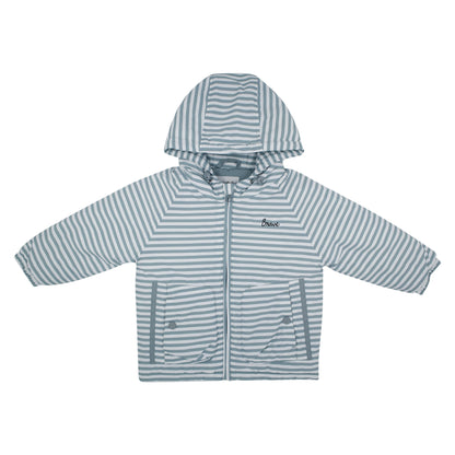 Slate Blue Stripe Puffer Jacket