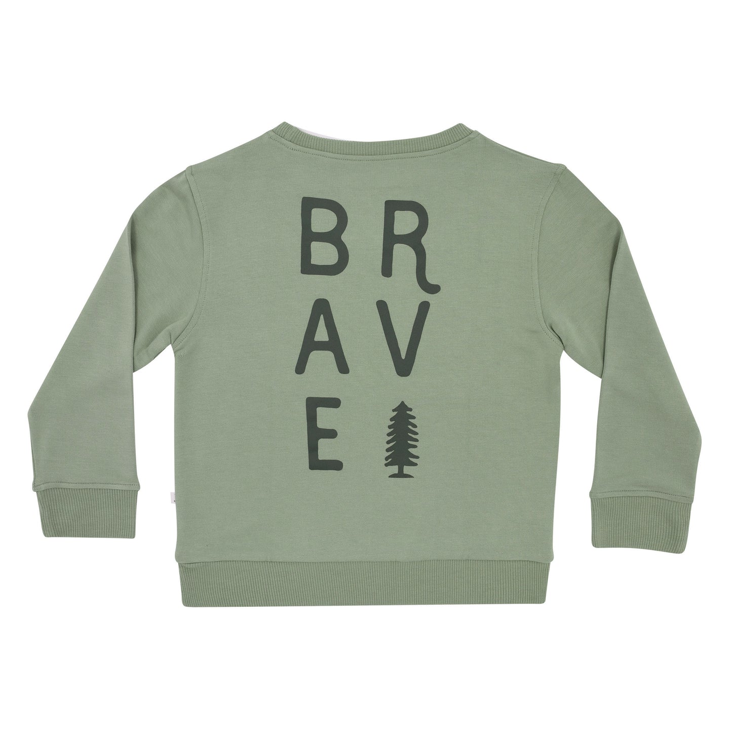 Brave With Tree Pale Sage Bamboo French Terry Pullover