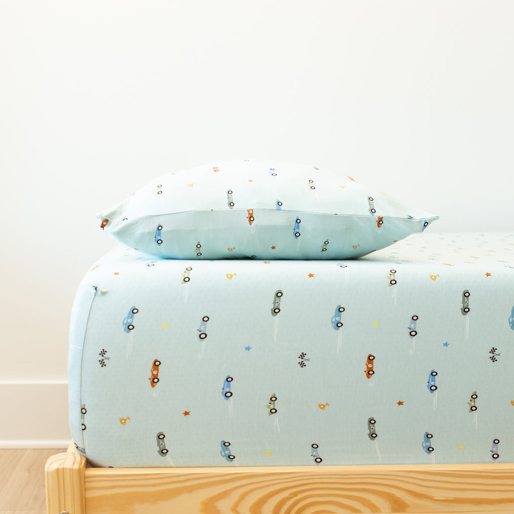 Race Cars Twin Sheet With Pillow Case