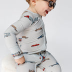 Road Vehicles Small Ribbed Zip Romper