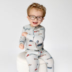 Road Vehicles Small Ribbed Zip Romper