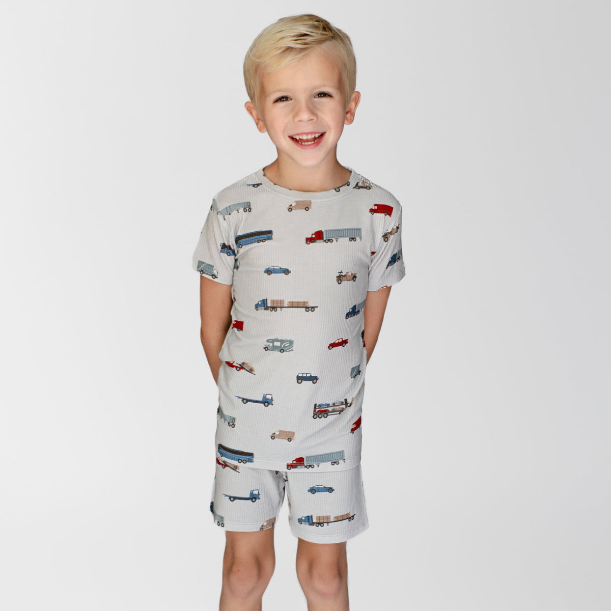 Road Vehicles Small Ribbed Shorts Two-Piece Set