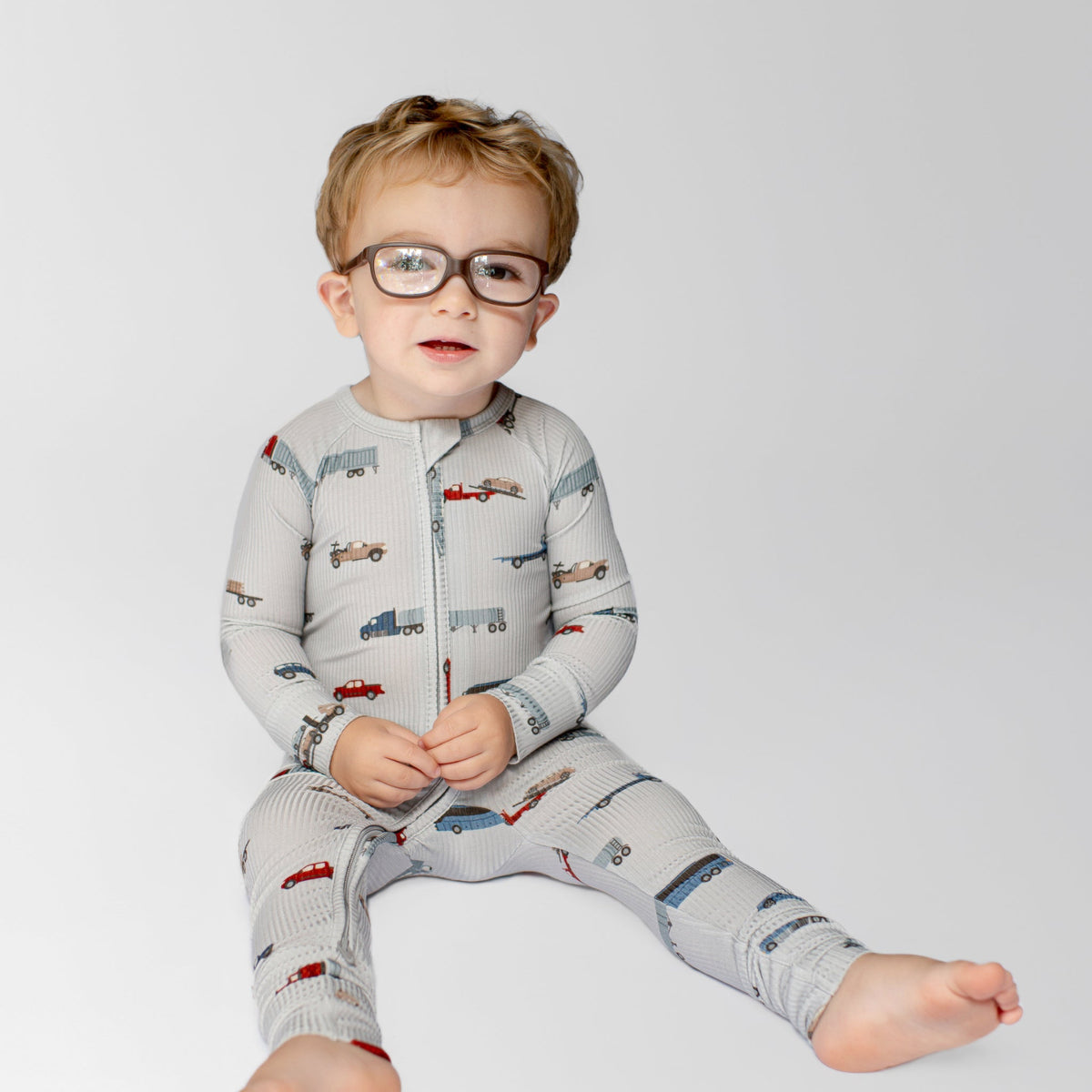 Road Vehicles Small Ribbed Zip Romper