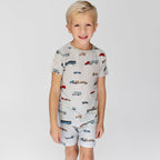 Road Vehicles Small Ribbed Shorts Two-Piece Set