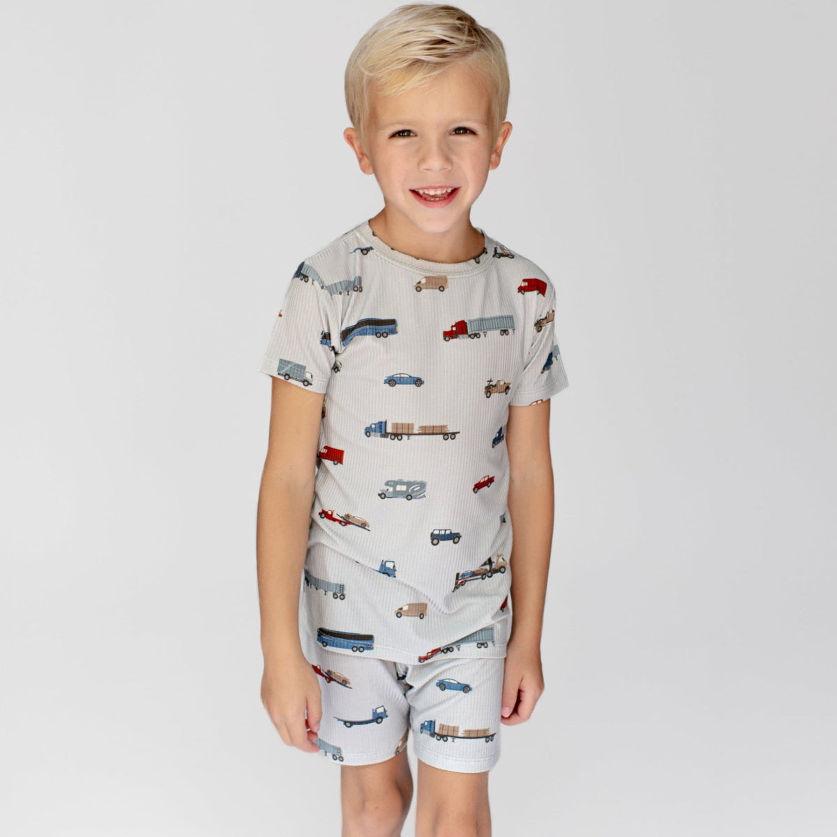 Road Vehicles Small Ribbed Shorts Two-Piece Set