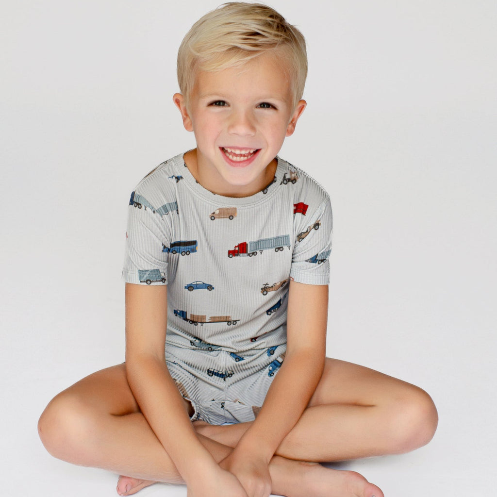 Road Vehicles Small Ribbed Shorts Two-Piece Set