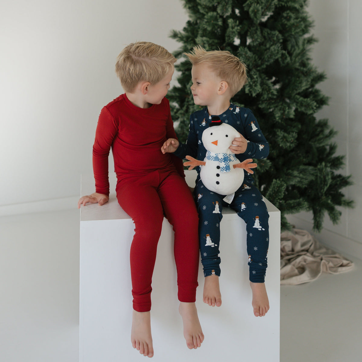 Snowmen Small Ribbed Two-Piece Set